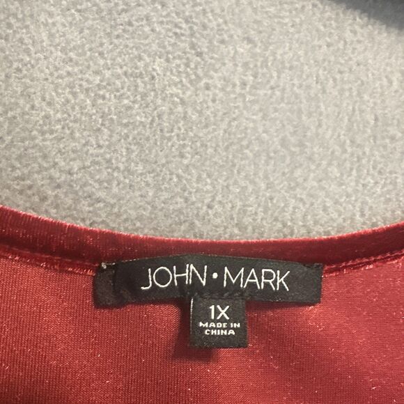 NWT John Mark Velvet Sleeveless Tank Top Plus Size 1X Red Holiday Christmas - Picture 2 of 7